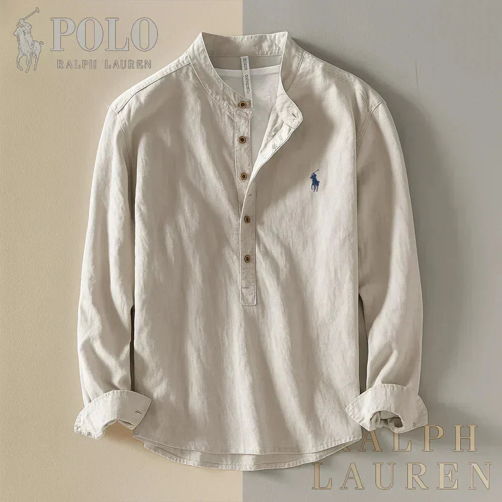 RL Casual Mandarin Collar Shirt – Men’s Long Sleeve
